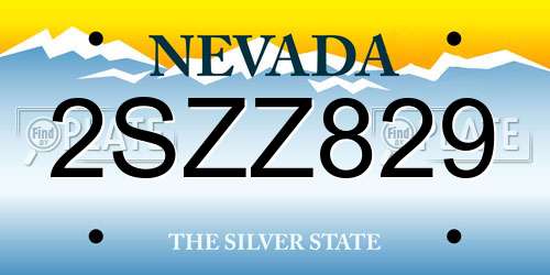 2SZZ829 Nevada License Plate