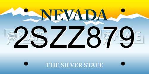 2SZZ879 Nevada License Plate