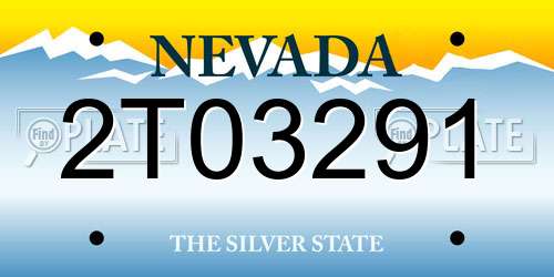 2T03291 Nevada License Plate