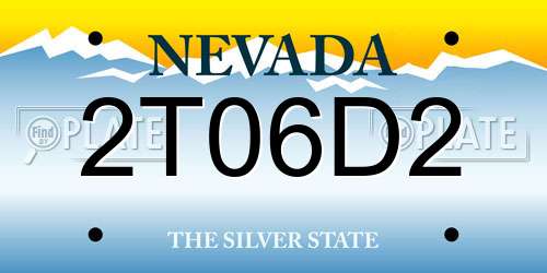 2T06D2 Nevada License Plate