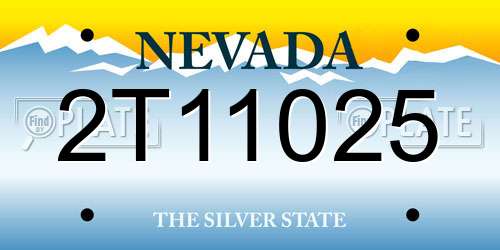 2T11025 Nevada License Plate