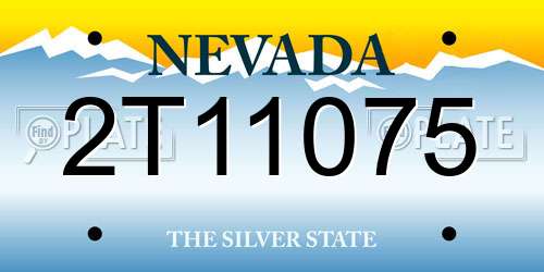 2T11075 Nevada License Plate