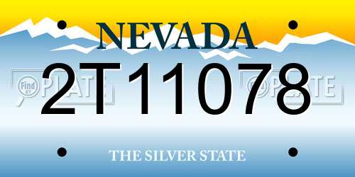 2T11078 Nevada License Plate
