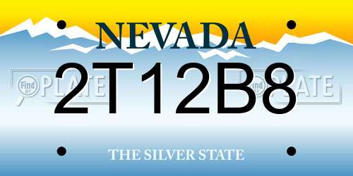 2T12B8 Nevada License Plate