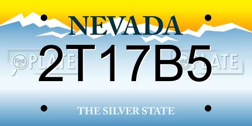 2T17B5 Nevada License Plate