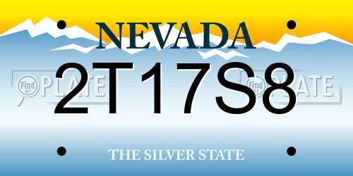 2T17S8 Nevada License Plate