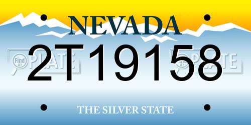 2T19158 Nevada License Plate