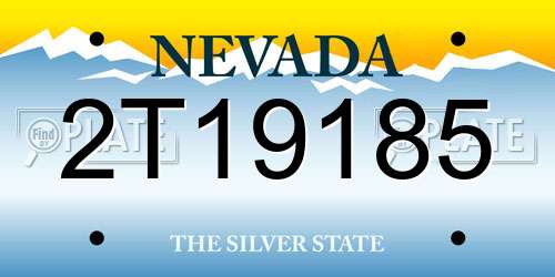 2T19185 Nevada License Plate