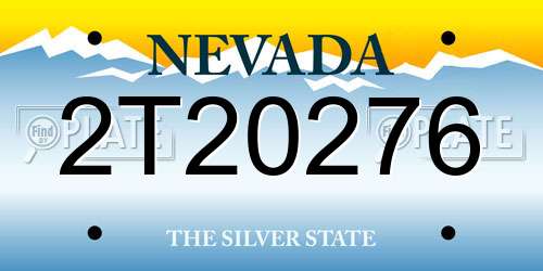 2T20276 Nevada License Plate