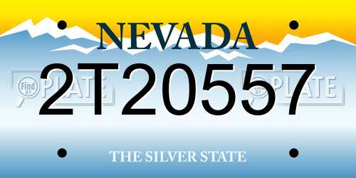 2T20557 Nevada License Plate