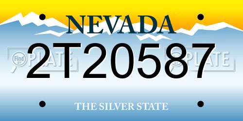 2T20587 Nevada License Plate