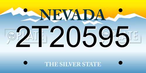 2T20595 Nevada License Plate