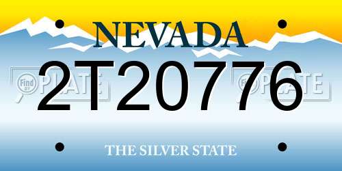 2T20776 Nevada License Plate