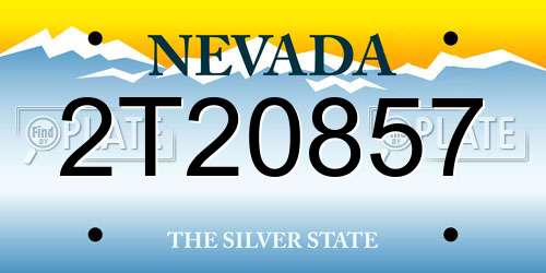 2T20857 Nevada License Plate