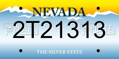 2T21313 Nevada License Plate