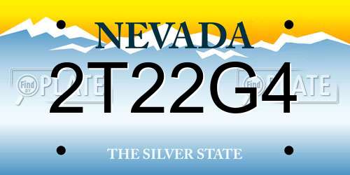 2T22G4 Nevada License Plate