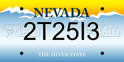 2T25I3 Nevada License Plate