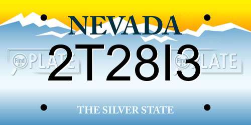 2T28I3 Nevada License Plate