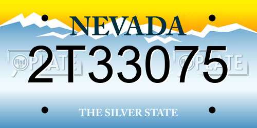 2T33075 Nevada License Plate