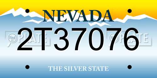 2T37076 Nevada License Plate