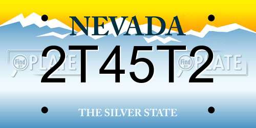 2T45T2 Nevada License Plate