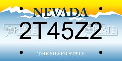 2T45Z2 Nevada License Plate