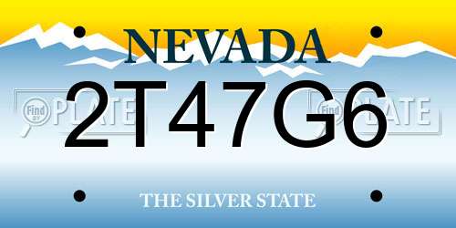 2T47G6 Nevada License Plate