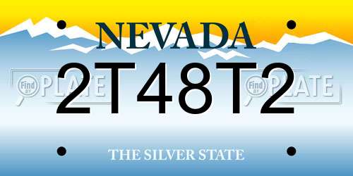 2T48T2 Nevada License Plate