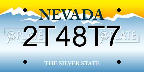 2T48T7 Nevada License Plate