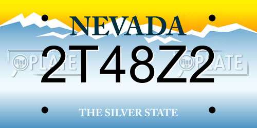 2T48Z2 Nevada License Plate