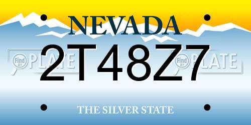 2T48Z7 Nevada License Plate