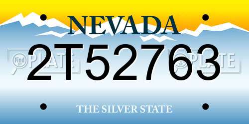 2T52763 Nevada License Plate