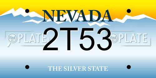 2T53 Nevada License Plate
