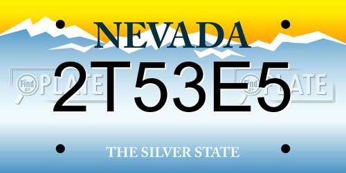 2T53E5 Nevada License Plate
