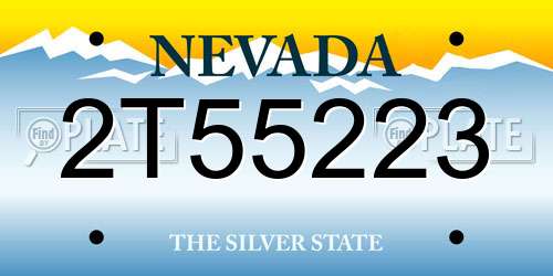 2T55223 Nevada License Plate