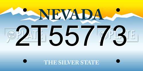 2T55773 Nevada License Plate