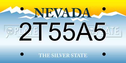 2T55A5 Nevada License Plate