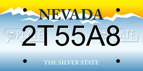 2T55A8 Nevada License Plate