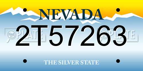 2T57263 Nevada License Plate