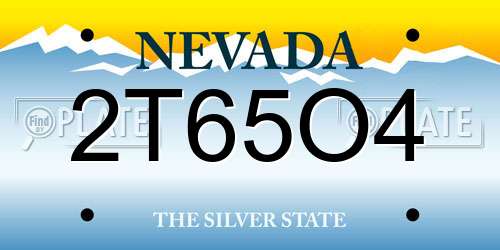 2T65O4 Nevada License Plate