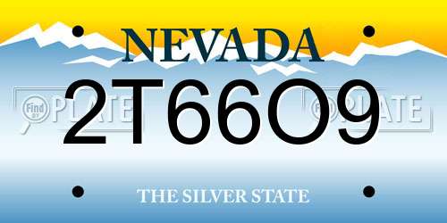 2T66O9 Nevada License Plate