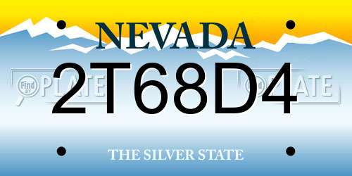 2T68D4 Nevada License Plate