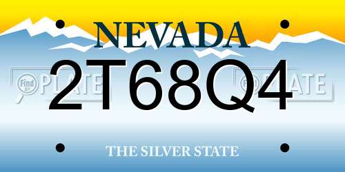 2T68Q4 Nevada License Plate