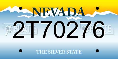 2T70276 Nevada License Plate
