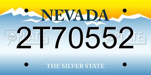2T70552 Nevada License Plate