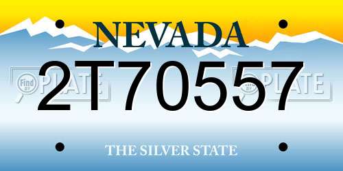 2T70557 Nevada License Plate
