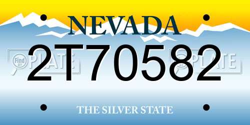2T70582 Nevada License Plate