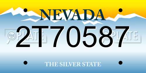 2T70587 Nevada License Plate