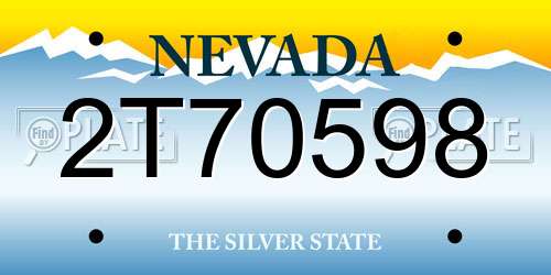 2T70598 Nevada License Plate