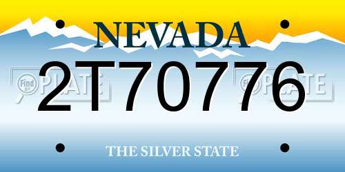 2T70776 Nevada License Plate